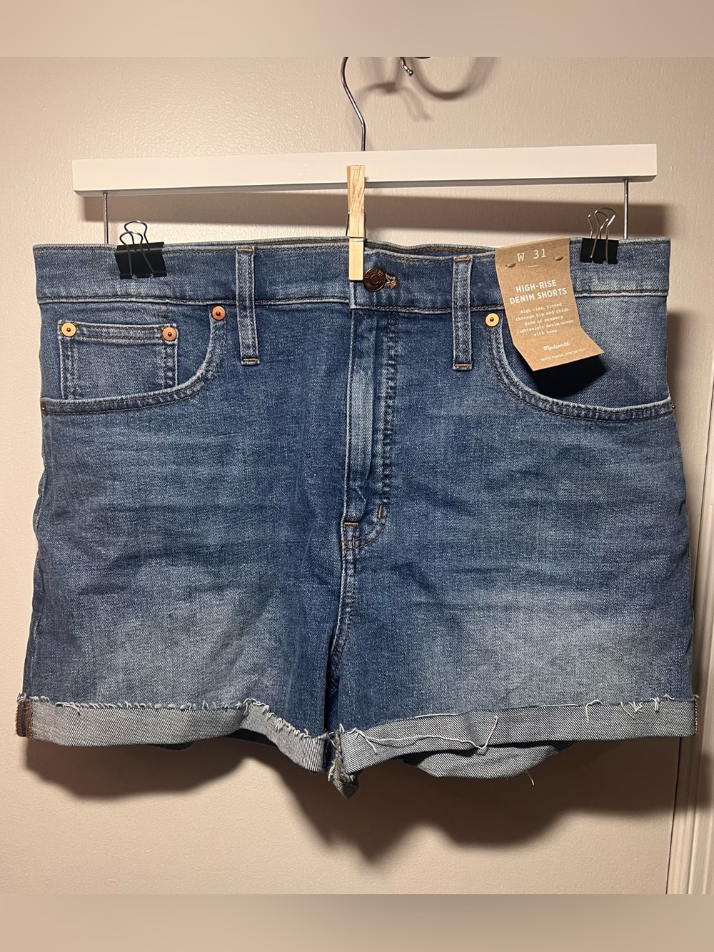 NWT Madewell High-Rise Denim Shorts Size 31